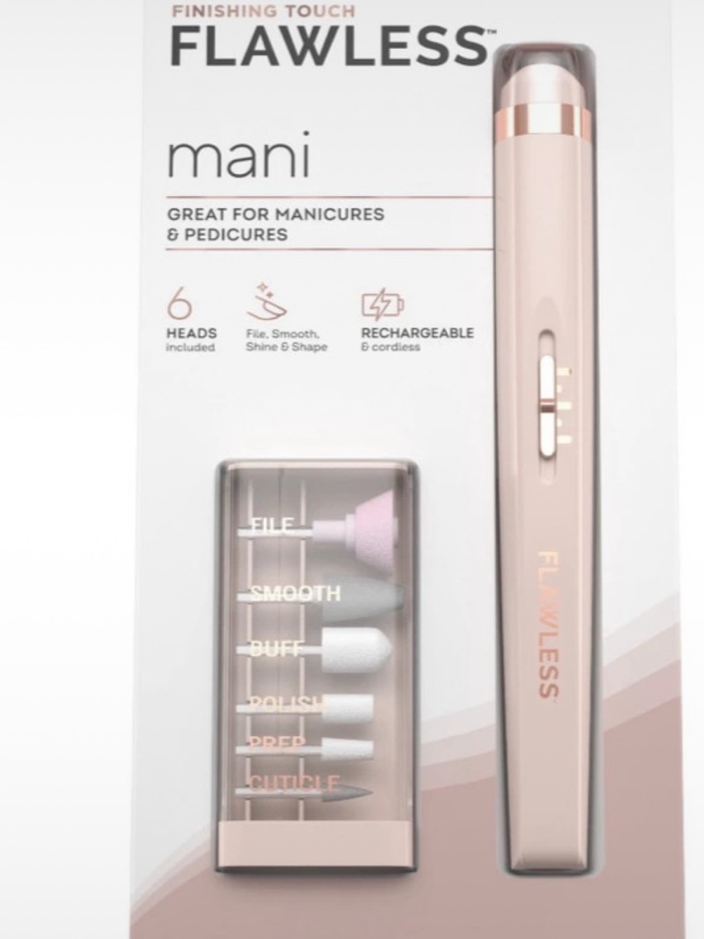 Finishing Touch Flawless Mani Rechargeable Nail Care Kit - Blush Pink